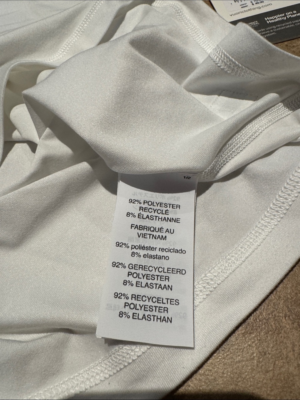 Vuori White Lux Racerback Performance Tank—Size Medium - Picture 4 of 5